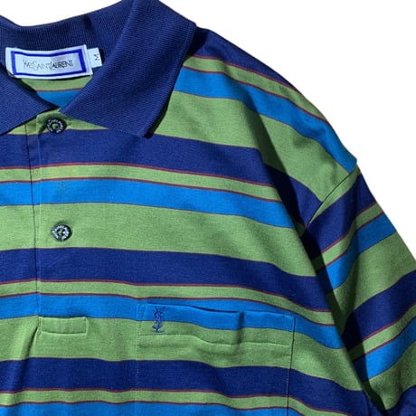 YVESSAINT LAURENT Border Polo Shirts