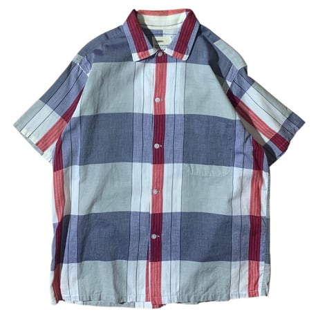 1960's VAN HEUSEN CHECK OPEN COLLAR SHIRT