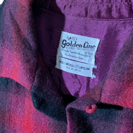 1960's Golden Line SHADOW CHECK WOOL SHIRTS