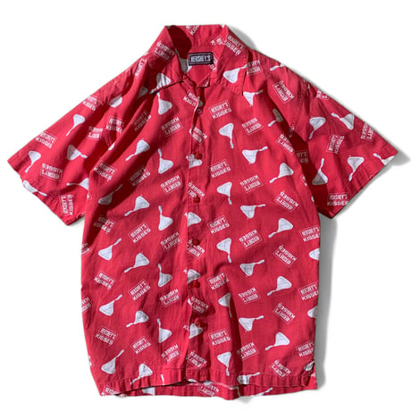 00's HERSHEY'S Cotton Opencollar Shirts Red