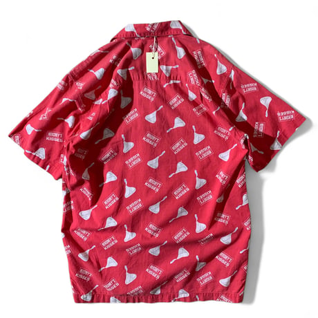 00's HERSHEY'S Cotton Opencollar Shirts Red