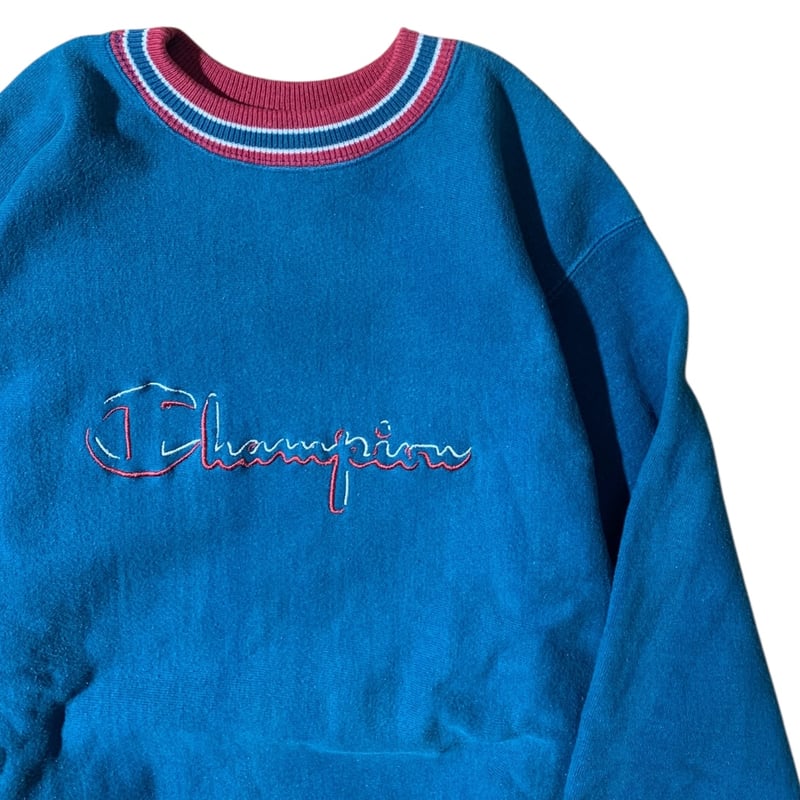 90s Champion Reverse Weave USA製　グリーン　青目 90s USA製 Championチャンピオン 無地 目無し リバースウィーブ