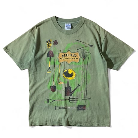 90's GILDAN (L) Head Gardener Tシャツ モスグリーン