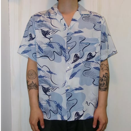 1960's unknown "FISH PATTERN" Hawaiian shirts