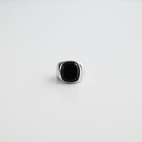 F JewelryProducts NaturalStone "Onyx" Stainless Signet Ring　オニキス ステンレス 金属アレルギー対応 リング