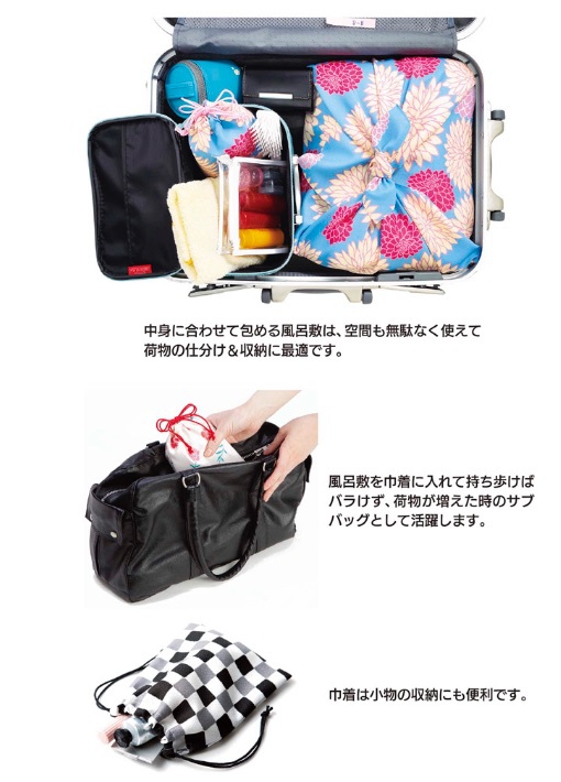 文様柄シリーズ エコクロス×巾着セット鈴と桜 #50e | Patoriオンライン