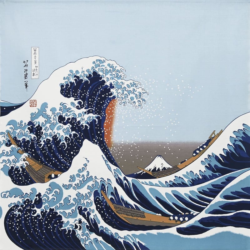 浮世絵 自遊布ふろしき【大判】北斎浪 #34a | Patoriオンライン