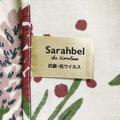 Sarahbel the timeless 抗菌・抗ウイルスふろしき【三巾】Garden（ガーデン）＜ホワイト＞ #99a