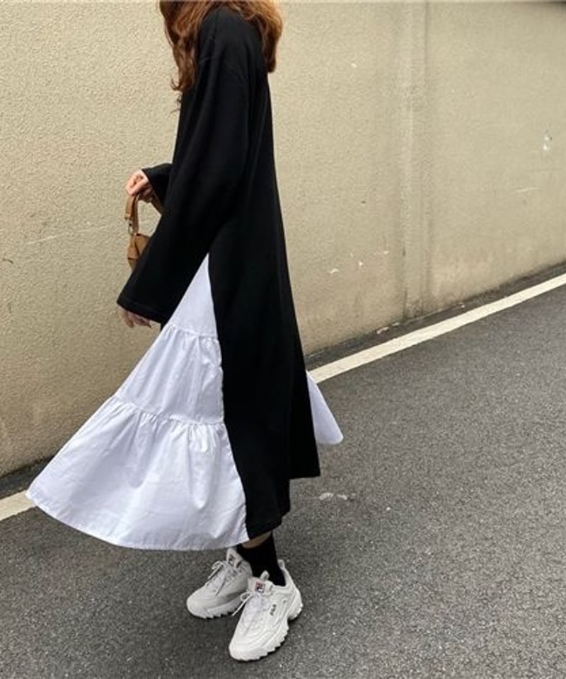 スウェット切り替えワンピース | FRANK