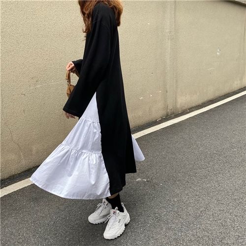 ブランド古着　UNDERCOVER 異素材切り替えスウェットワンピース セール】サイドプリーツ切替スウェットワンピース（ワンピース