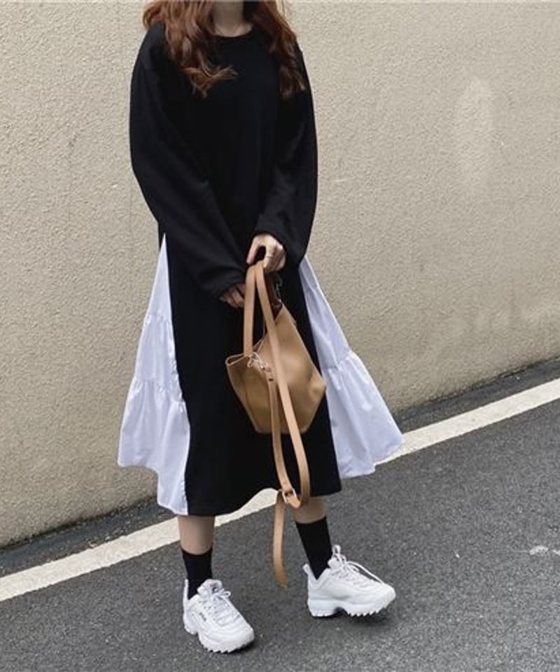 ブランド古着　UNDERCOVER 異素材切り替えスウェットワンピース スウェット切り替えワンピース | FRANK