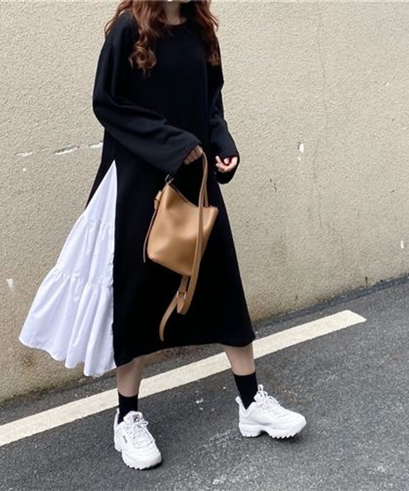 スウェット切り替えワンピース | FRANK