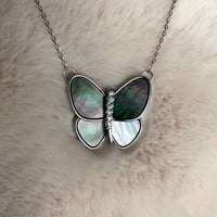 butterfly 黒蝶貝×ジルコニア ネックレス S