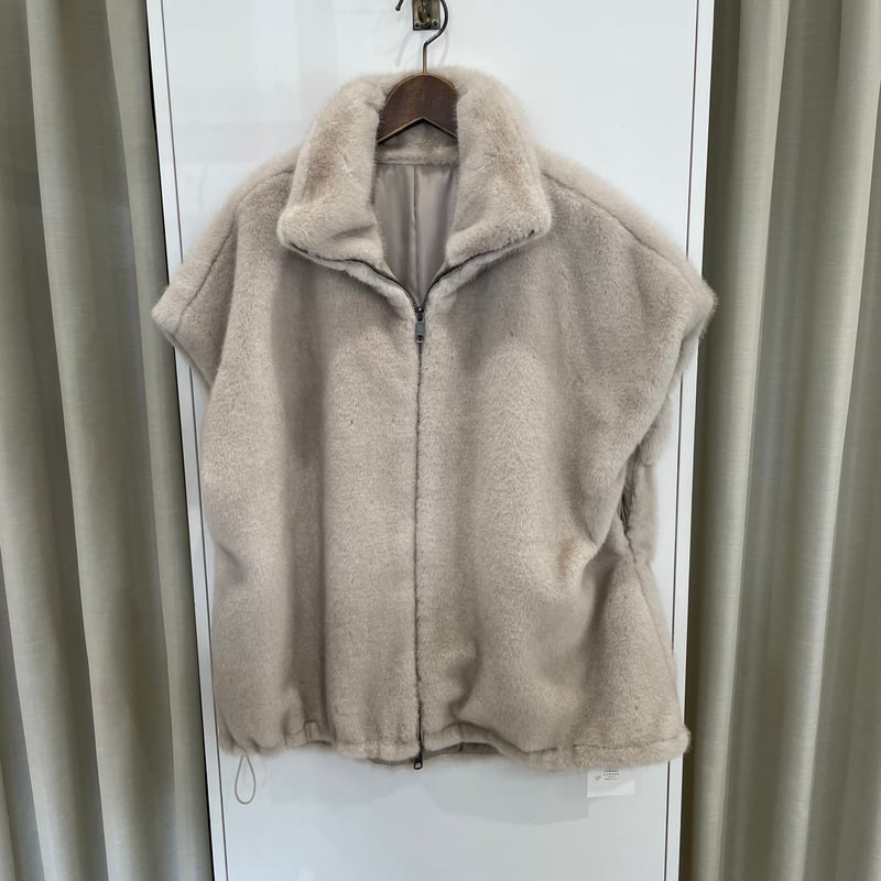 美品✩サファイアミンク✩変色無し✩ファーベスト✩柔らか✩艷やか✩ジレ 本発 ミンク風ファーベスト (クロシェ 562-84507) | ISHIKAWA-LABO