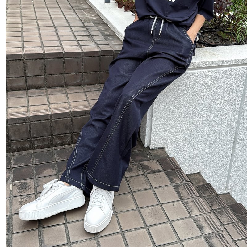 ISHIKAWA LABO 別布使いデニムパンツ(ネイビー) 新品イシカワラボ 別布