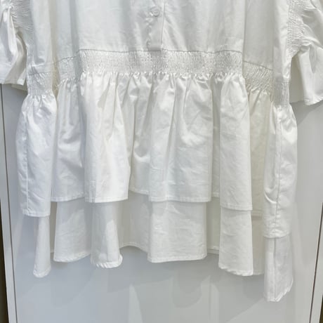 7/29ライブ③　シャーリングフレアスリーブブラウス　(ヘレンチア　H425169)