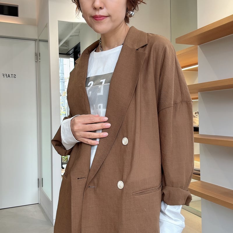 8/15ライブ② 麻ライク合繊テーラードジャケット (ルギヴァ