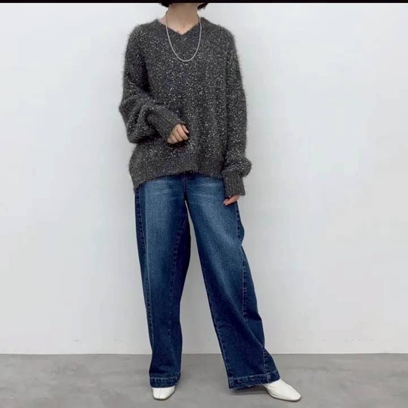 pineapple　衣桁 胸刺しゅうVネックチルデンケーブルニット｜INGNI(イング) 公式