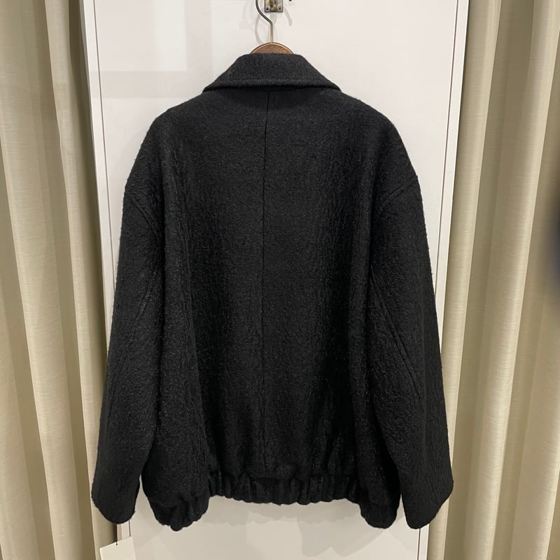 アドーア　ブルゾン　クロップド丈　シャギー　厚手　秋冬　伸縮性　毛　エンジ　38 アドーア ブルゾン クロップド丈 シャギー 厚手 秋冬 伸縮性 毛