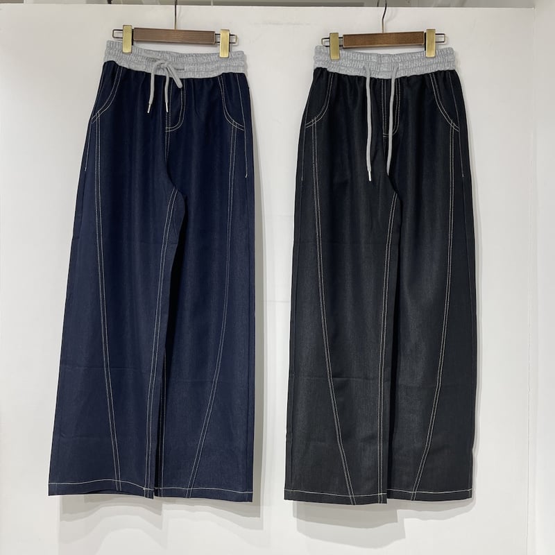 イシカワラボ　別布使い　デニムパンツ　ブラック イシカワラボ 別布使い デニムパンツ ブラック - メルカリ