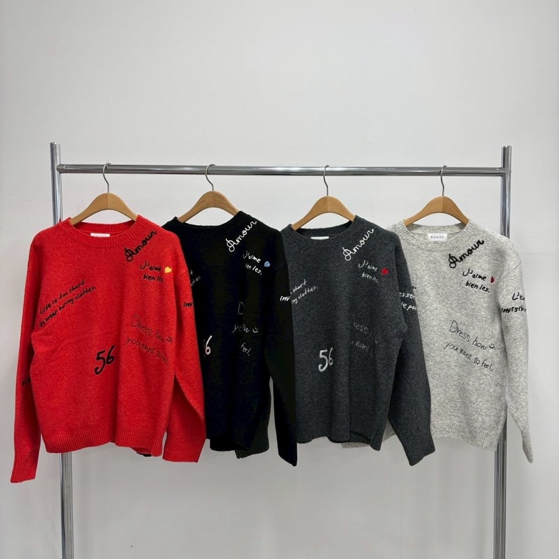 11/3ライブ② レタリング刺繍ニット (ロージー R781204) | ISHIKAWA-LABO
