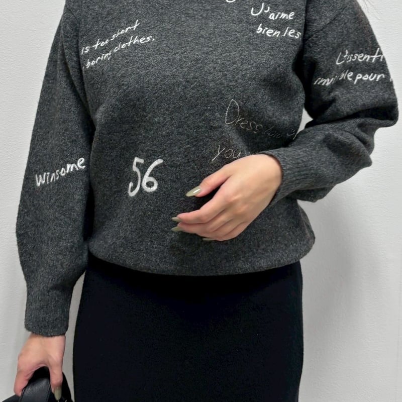 11/3ライブ② レタリング刺繍ニット (ロージー R781204) | ISHIKAWA-LABO