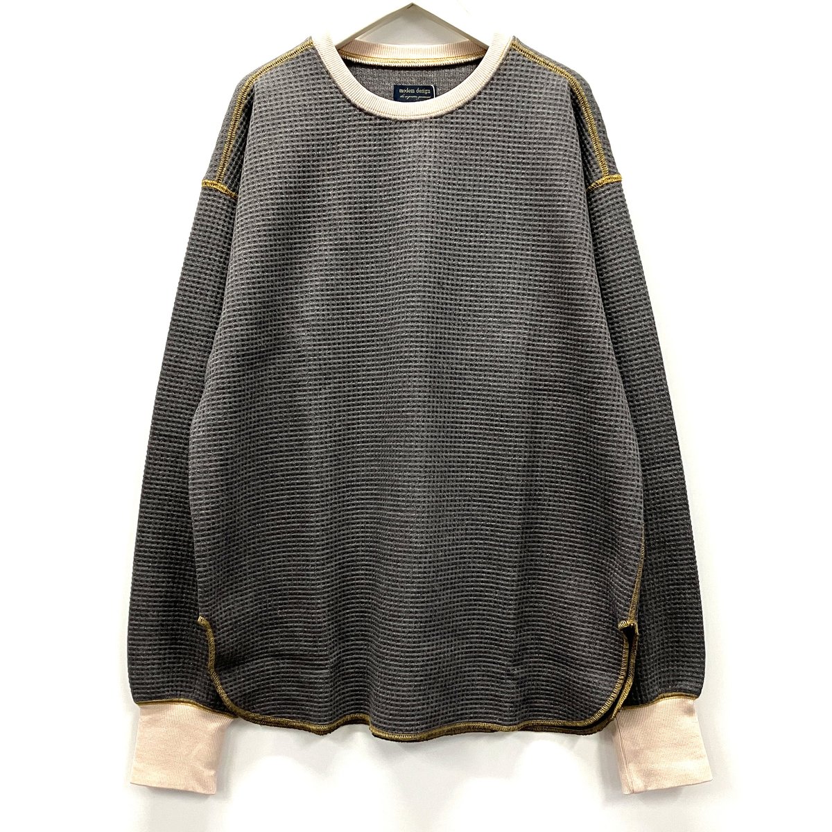 【美品✨】AP STUDIO CORSICA Vネックワッフルプルオーバー　ロゴ セール】Vネックロゴドロストプルオーバー（スウェット）｜niko