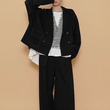 ザ ハングマン 本発 11/18ライブ② BIGワッフルトリミングドルマンJK (シアン