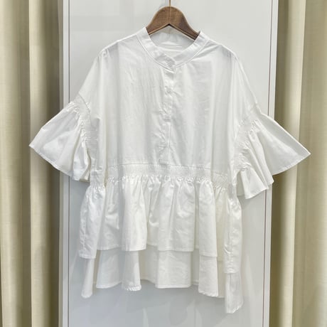 7/29ライブ③　シャーリングフレアスリーブブラウス　(ヘレンチア　H425169)