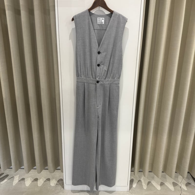 （n5）アナイ　オールインワン　着丈129cm 　グレー 　サイズ38 n5）アナイ /size38 /オールインワン /グレー / Vネック