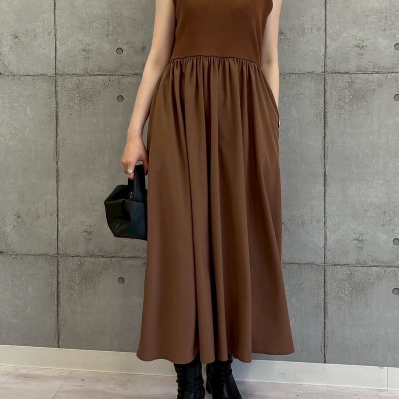 5/14ライブ① ニット×布帛ドッキングワンピース (ロージー R751253  