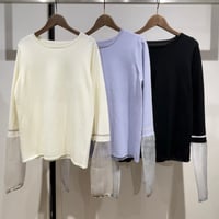 7/22ライブ①　ハイゲージ袖シアーニット　(ポームリシュ　32637F)