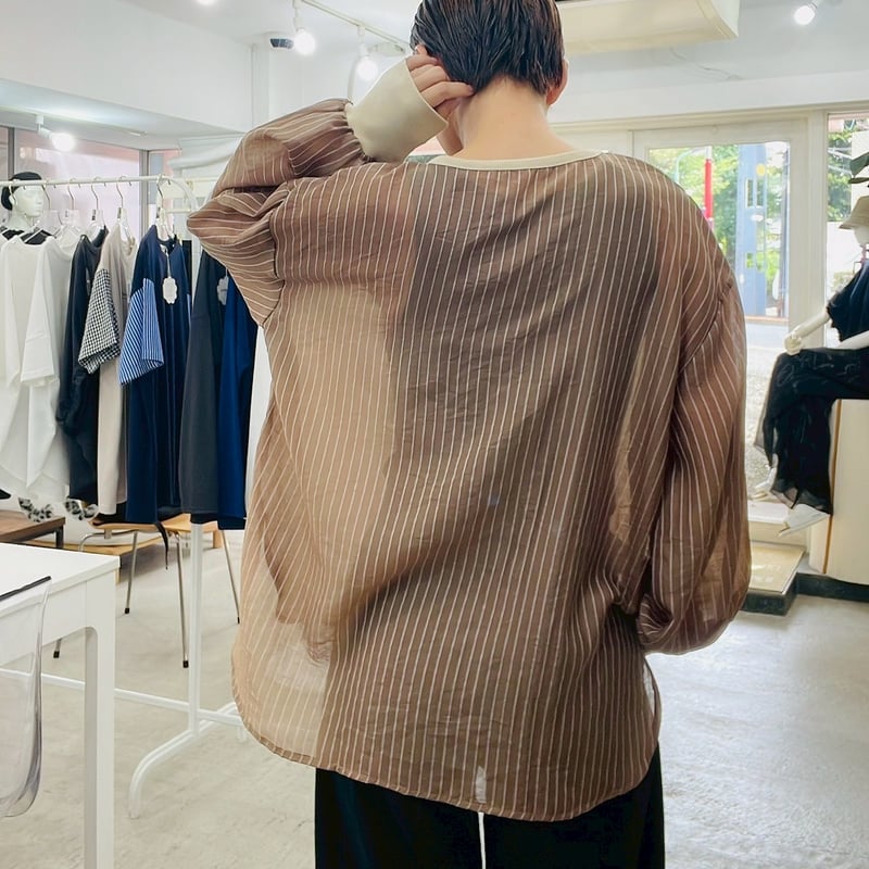 ella スカラッププルオーバー 8/6ライブ① シアーストライププルオーバー (インフィールド