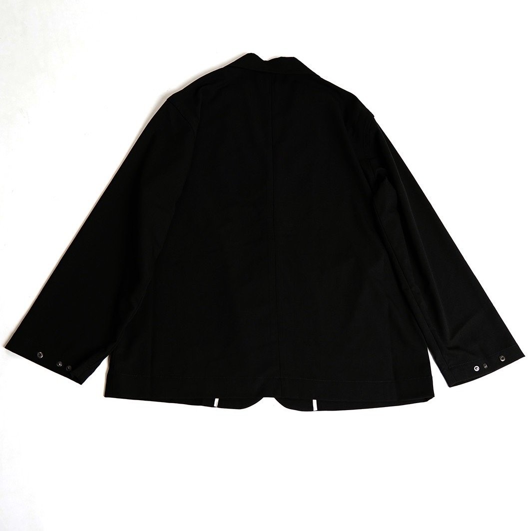 美品タグ付✨MARKAWARE 2/80 ギャバジン ダブルプリーテッド 黒 3 DOUBLE PLEATED WIDE TROUSERS ORGANIC WOOL 2/80 GABARDINE