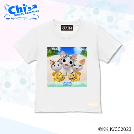 LOVE CATS!! Tshirt こねこのチー ポンポンらー夏休み Tシャツ キッズ Type-E(2色展開)
