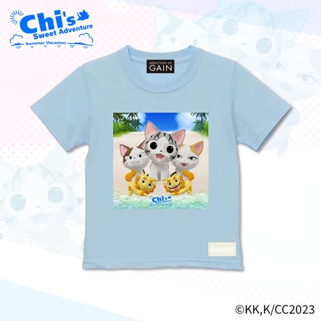 LOVE CATS!! Tshirt こねこのチー ポンポンらー夏休み Tシャツ キッズ Type-E(2色展開)