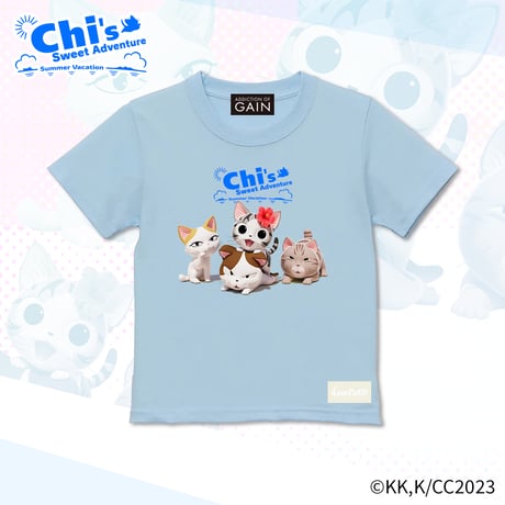 LOVE CATS!! Tshirt こねこのチー ポンポンらー夏休み Tシャツ キッズ Type-D(2色展開)