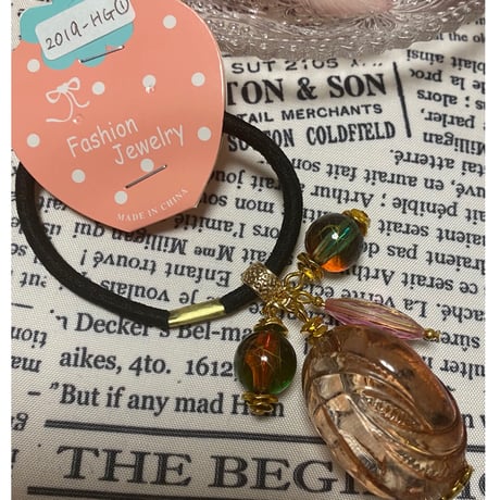 ジャラジャラヘアゴム ワインレッド/ピンク