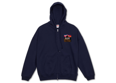 Rey デザイン　ILLAY 秋冬新作　パーカー紺　 　サイズ　M 　 L　 XL