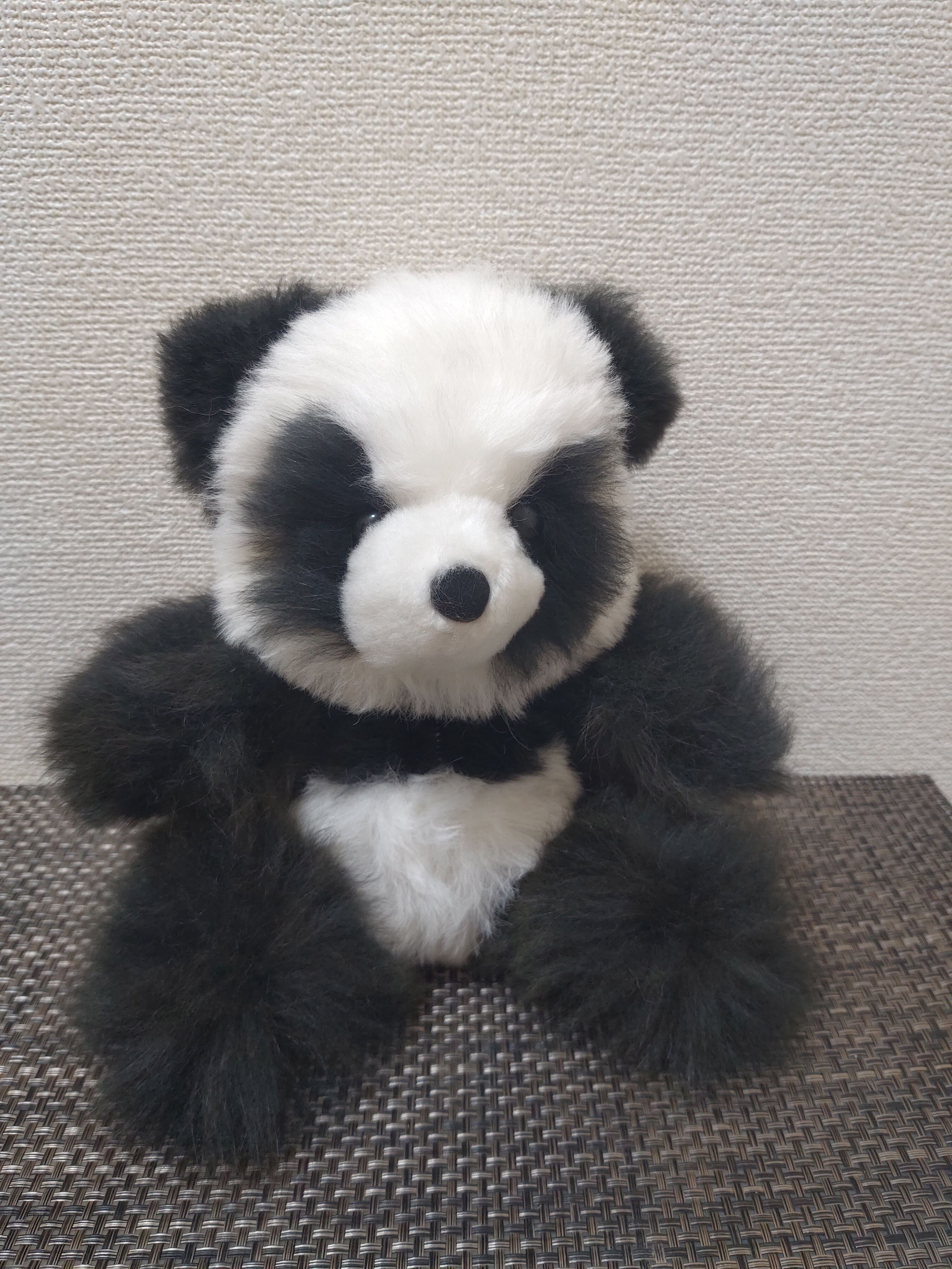 希少❣️ベビーアルパカ100% パンダ ペルー職人手作り ぬいぐるみ ペルー製 ベビーアルパカ100%パンダ人形🐼 | 南米音楽ILLAY（イジャイ）official