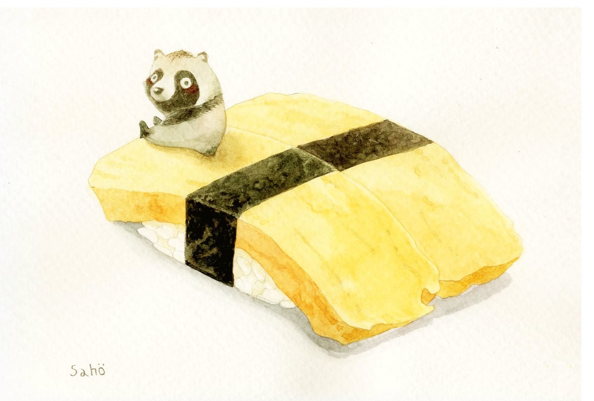 すしたぬきポストカード | Yoshino Sahoko