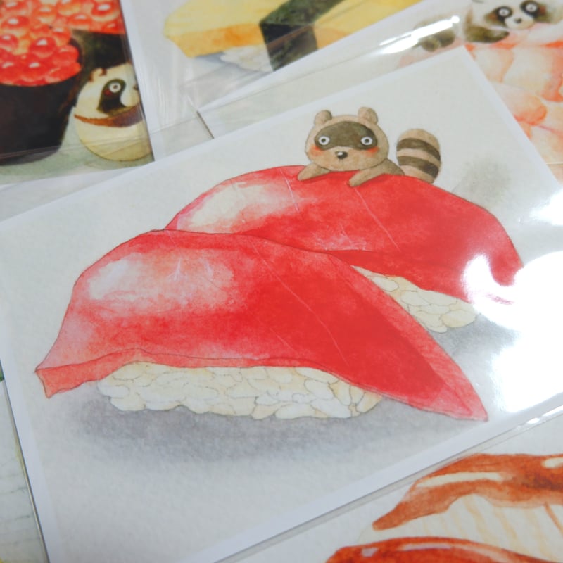 すしたぬきポストカード | Yoshino Sahoko