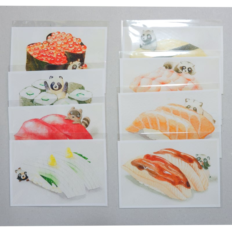 すしたぬきポストカード | Yoshino Sahoko