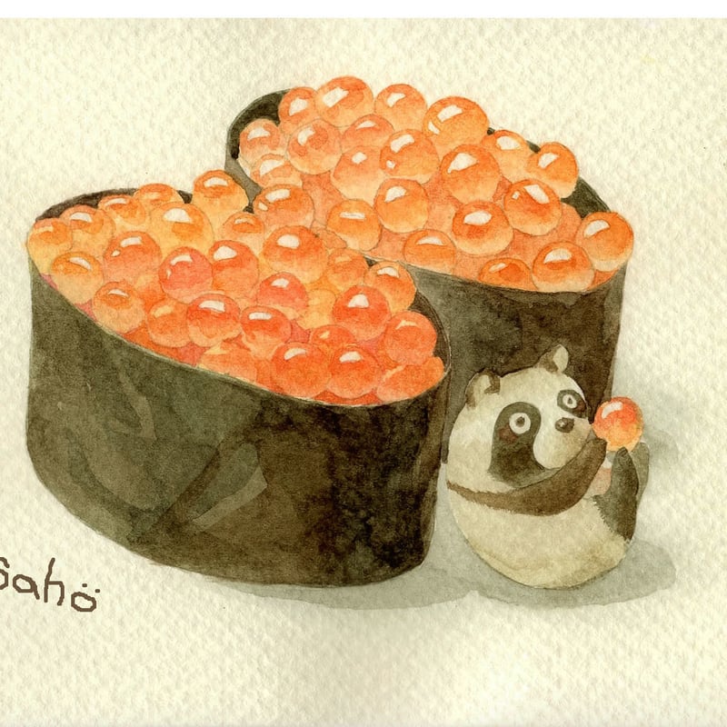 すしたぬきポストカード | Yoshino Sahoko