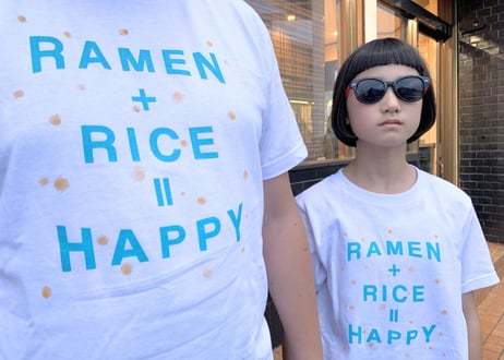☆特典付き☆「RAMEN+RICE=HAPPY」プロトタイプTシャツ(ホワイト)