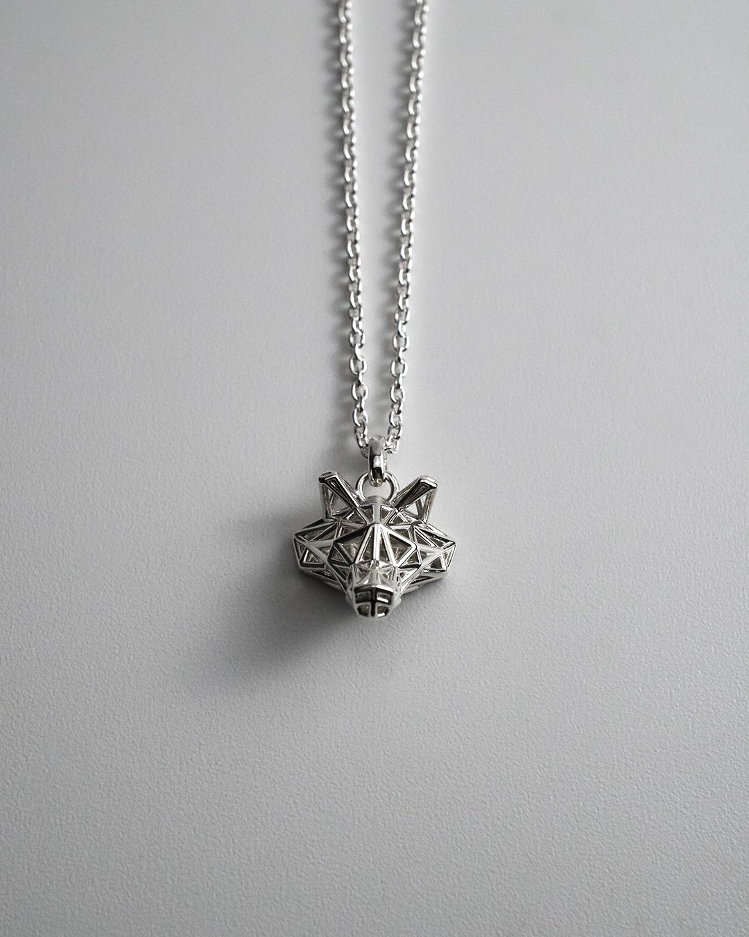 Wolf Mesh Pendant | Grayscale Wolf Mesh Pendant | Grayscale