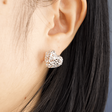 Heart mesh earring