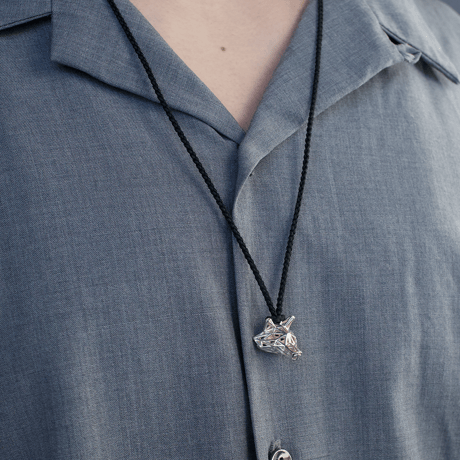 Wolf mesh silk cord necklace 　【次回販売 7月24日(金)20時から】
