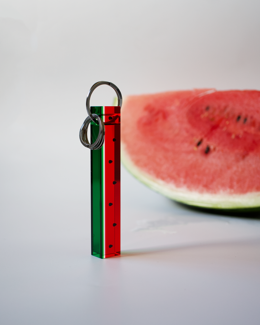 Keyring 0013 – Watermelon Motif | Grayscale