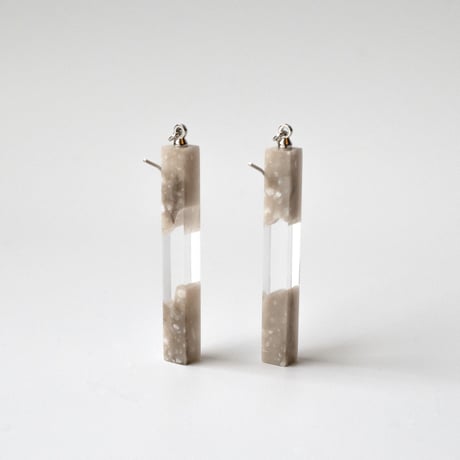マーブル　バー　イヤリング